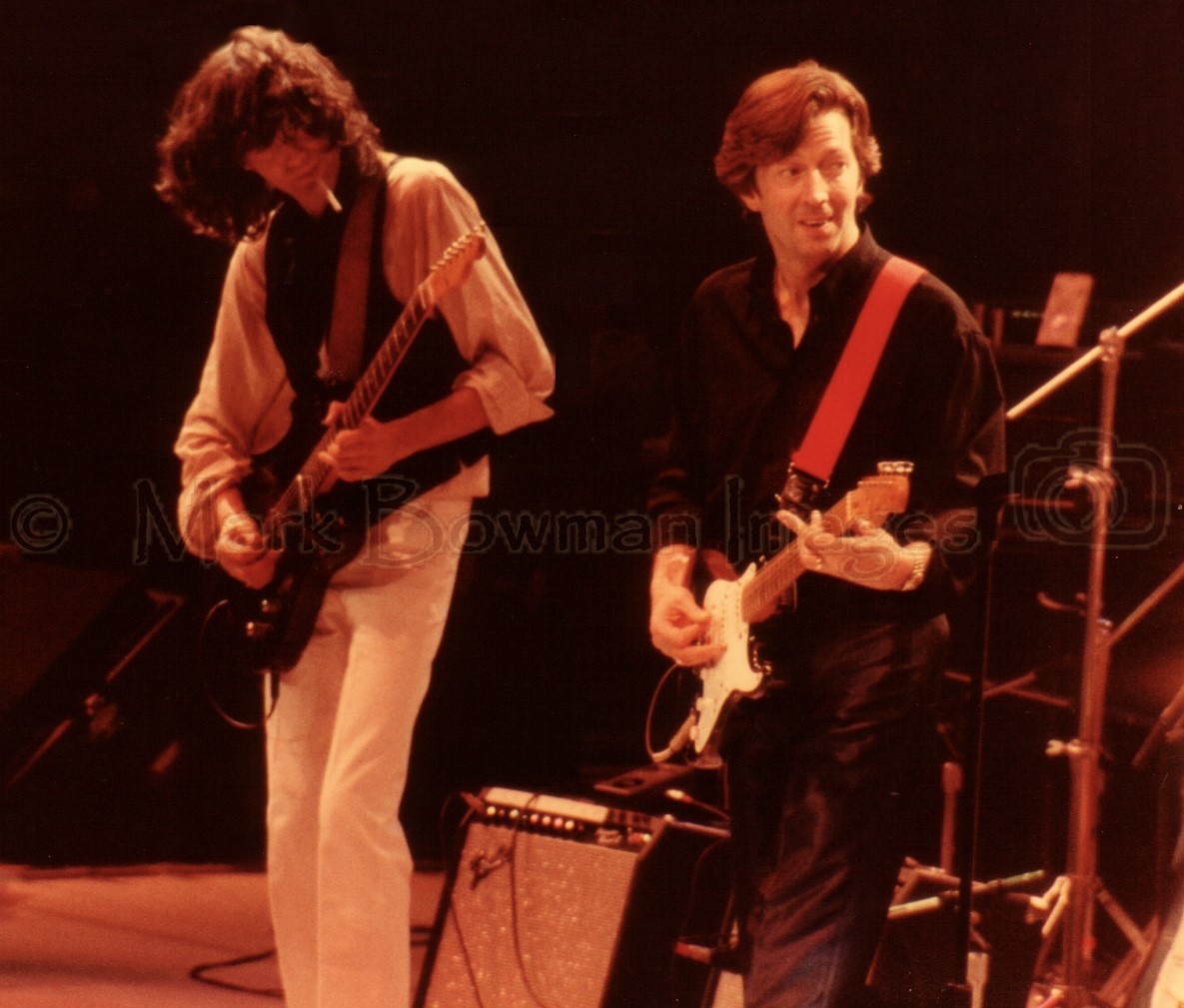 Jimmy Page and Eric Clapton -1983 – MARK BOWMAN IMAGES